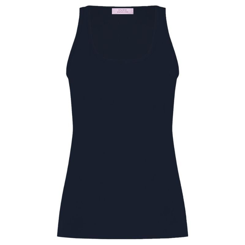 Donkerblauwe basic travel top Nova - Capuchon Fashion