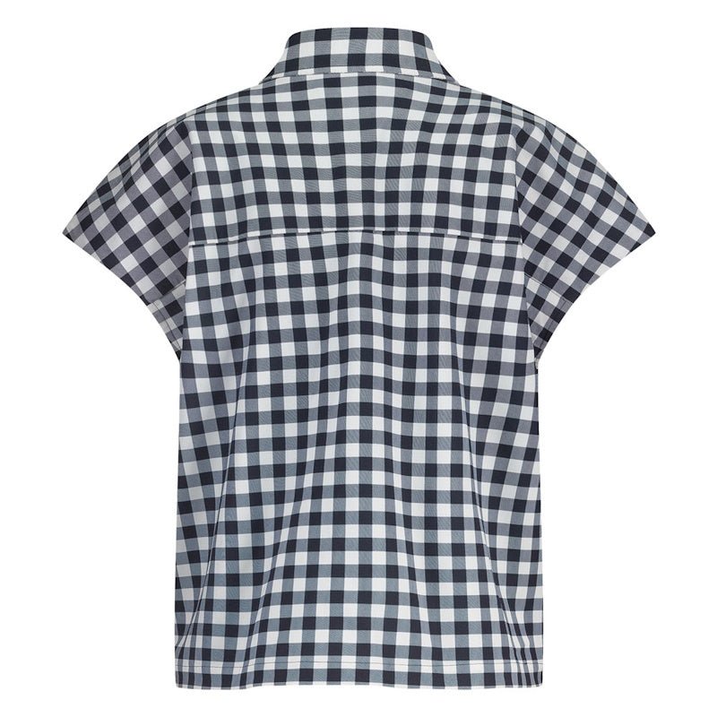 Donkerblauwe blouse Moira check - Capuchon Fashion
