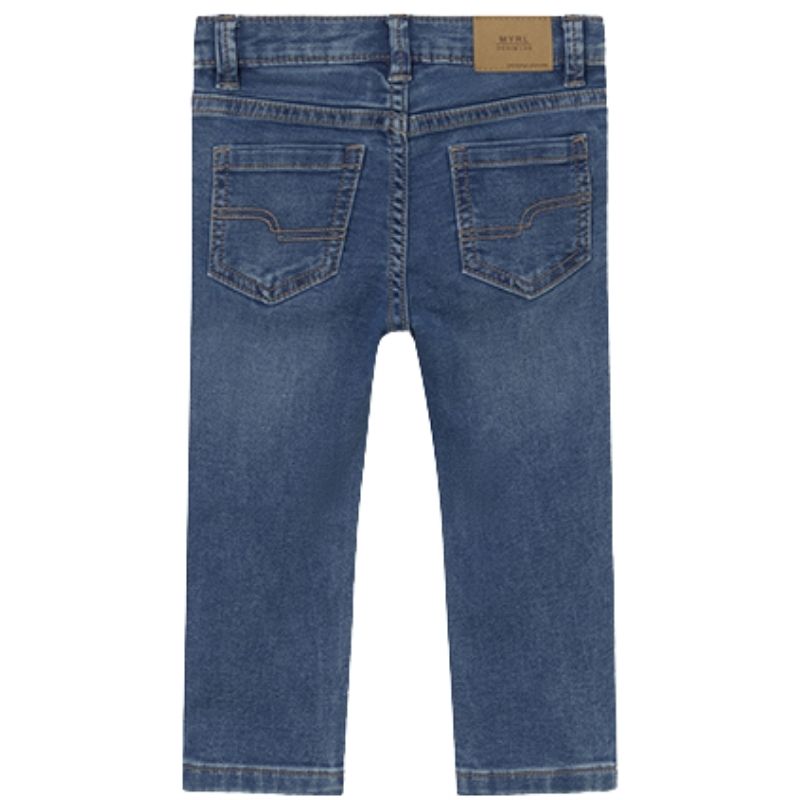 Donkerblauwe denim lange broek 1522 - Capuchon Fashion