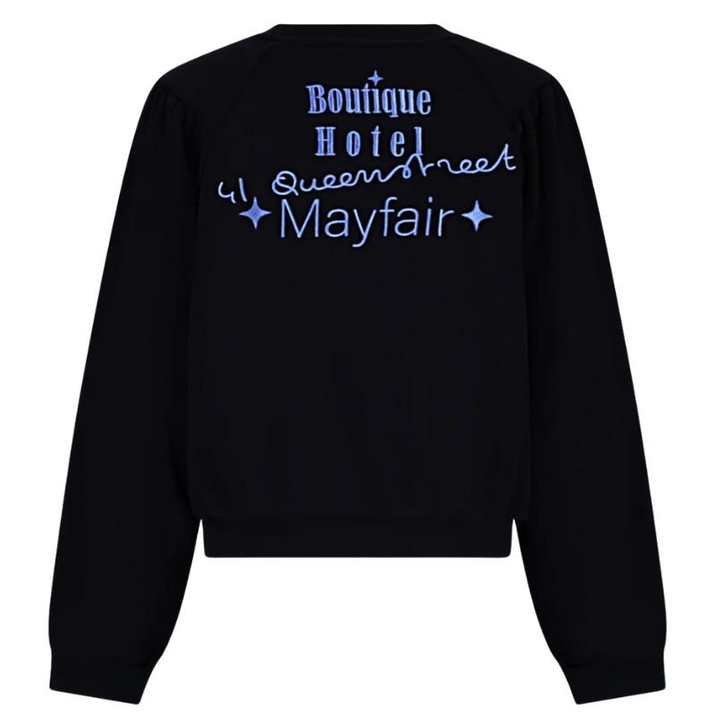 Donkerblauwe furry sweater Kaila - Capuchon Fashion