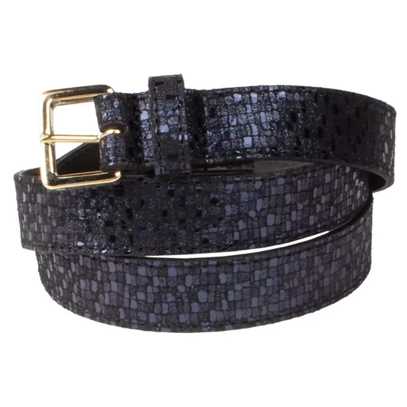 Donkerblauwe glitter riem 25215 - Capuchon Fashion
