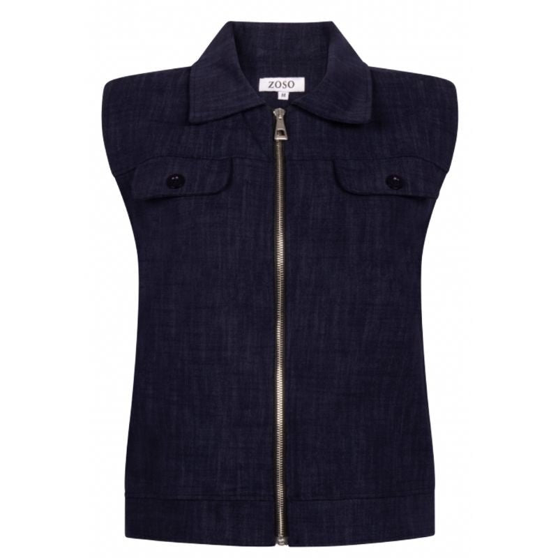 Donkerblauwe jacket Veronique - Capuchon Fashion