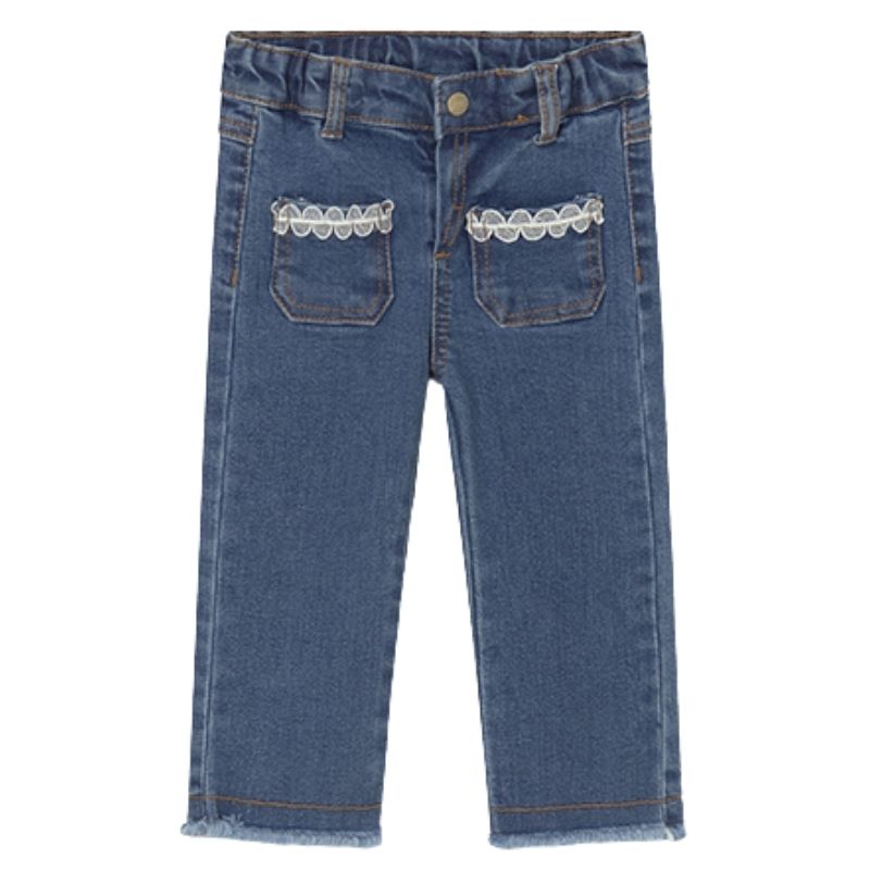 Donkerblauwe lange denim broek 1511 - Capuchon Fashion