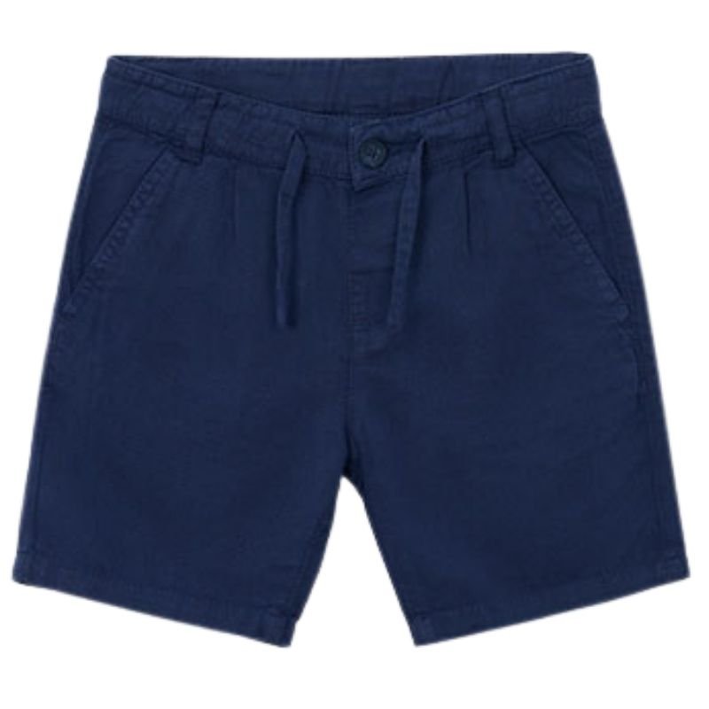 Donkerblauwe linnen bermuda 3202 - Capuchon Fashion