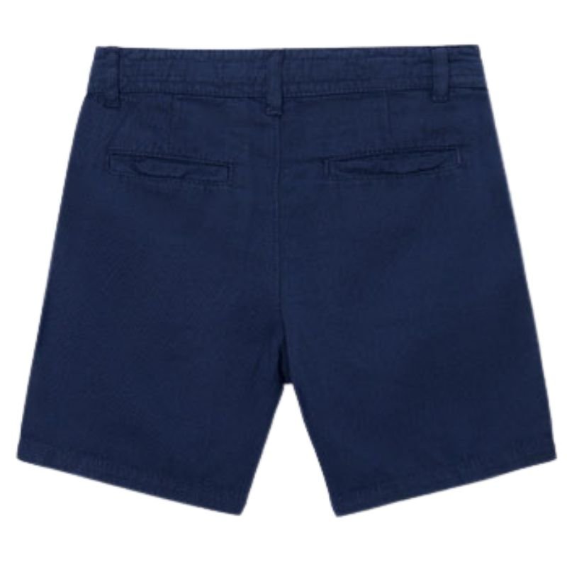 Donkerblauwe linnen bermuda 3202 - Capuchon Fashion