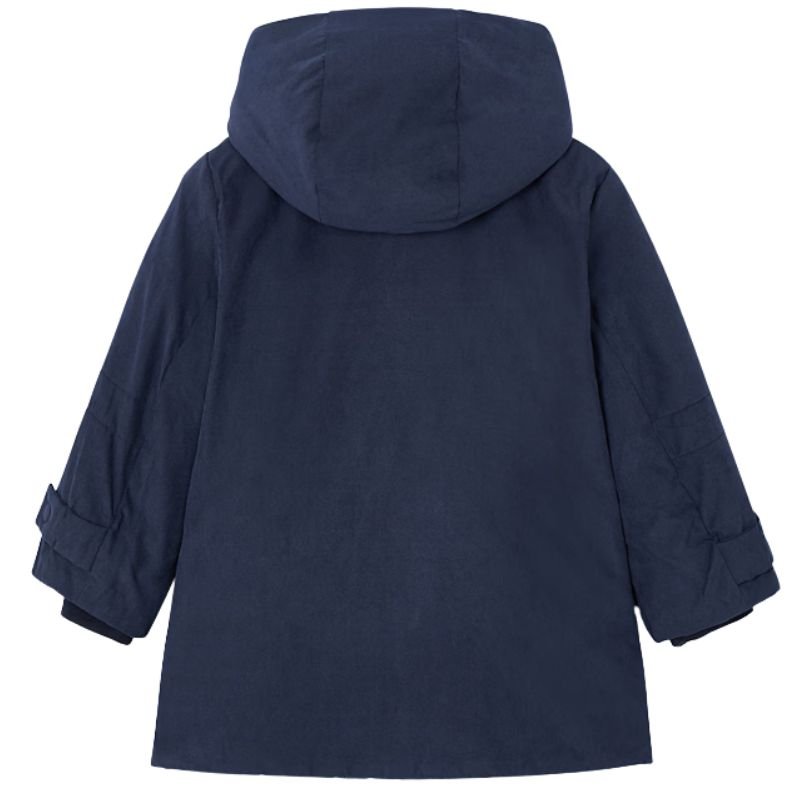 Donkerblauwe long parka jacket - Capuchon Fashion