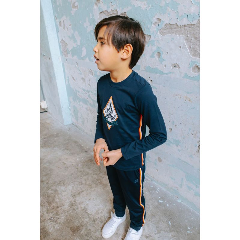 Donkerblauwe longsleeve Mason - Capuchon Fashion