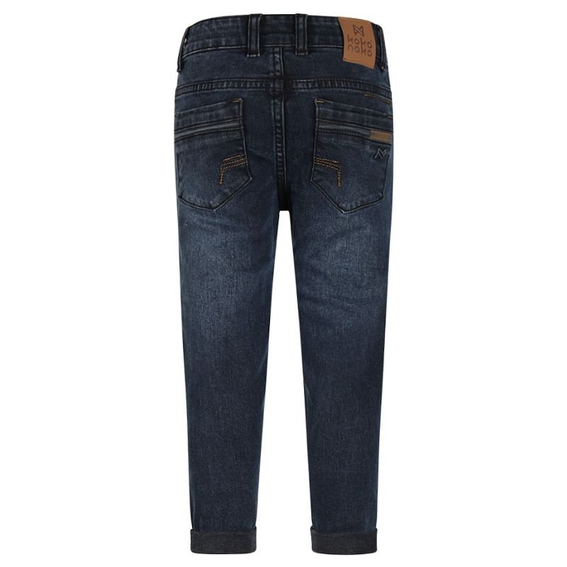 Donkerblauwe loose fit jeans O56878 - Capuchon Fashion