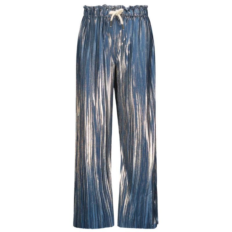 Donkerblauwe metallic broek Fenna - Capuchon Fashion