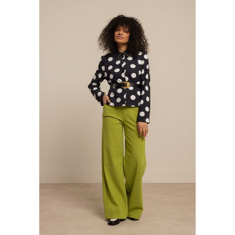 Donkerblauwe polkadot jacket Charlot - Capuchon Fashion