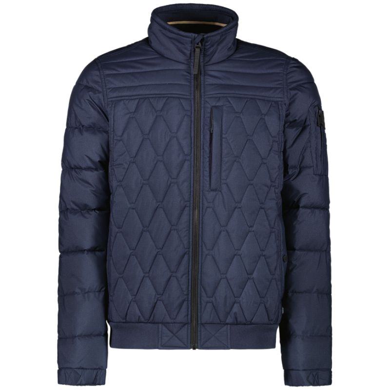 Donkerblauwe puffer jacket Asporo - Capuchon Fashion