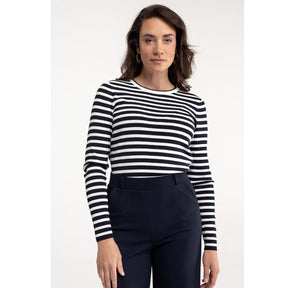 Donkerblauwe pullover Luna stripe - Capuchon Fashion