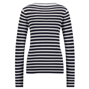 Donkerblauwe pullover Luna stripe - Capuchon Fashion