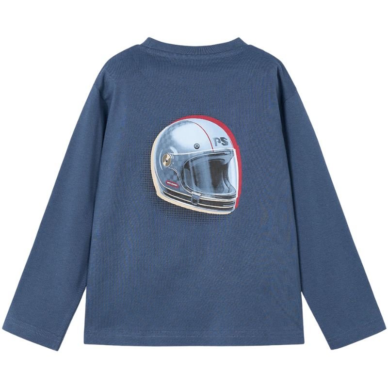 Donkerblauwe race track longsleeve - Capuchon Fashion