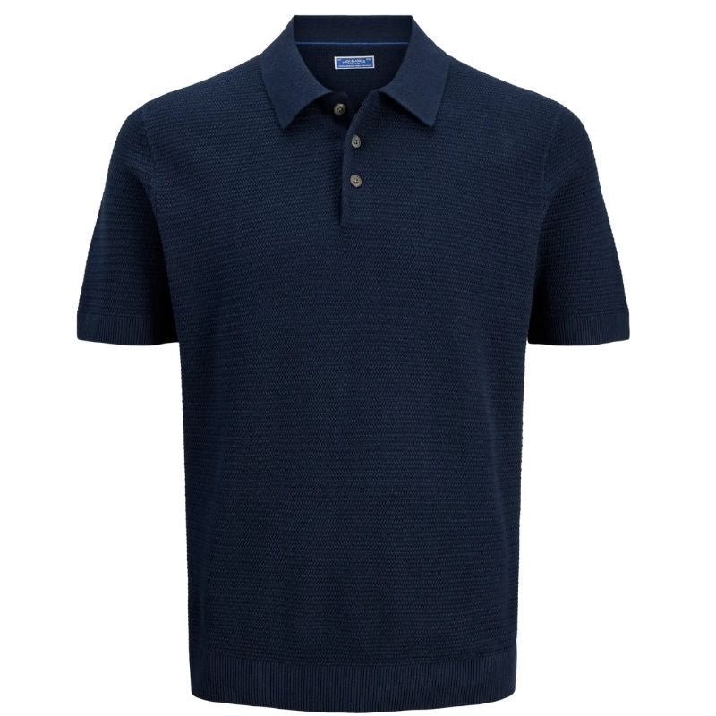 Donkerblauwe regular fit knit polo Bluriley - Capuchon Fashion