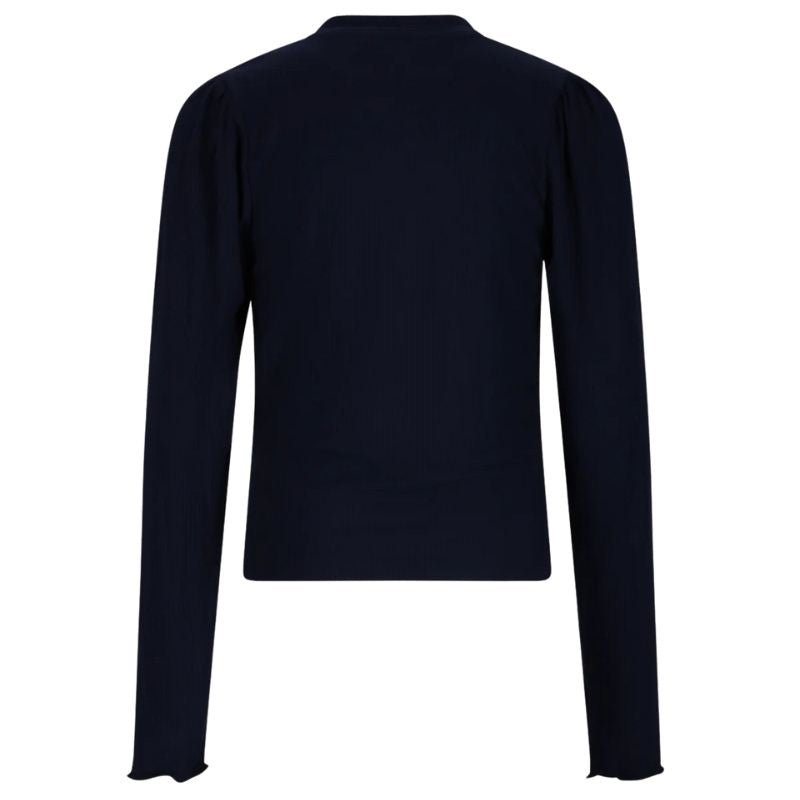Donkerblauwe rib jersey crop top Krop - Capuchon Fashion