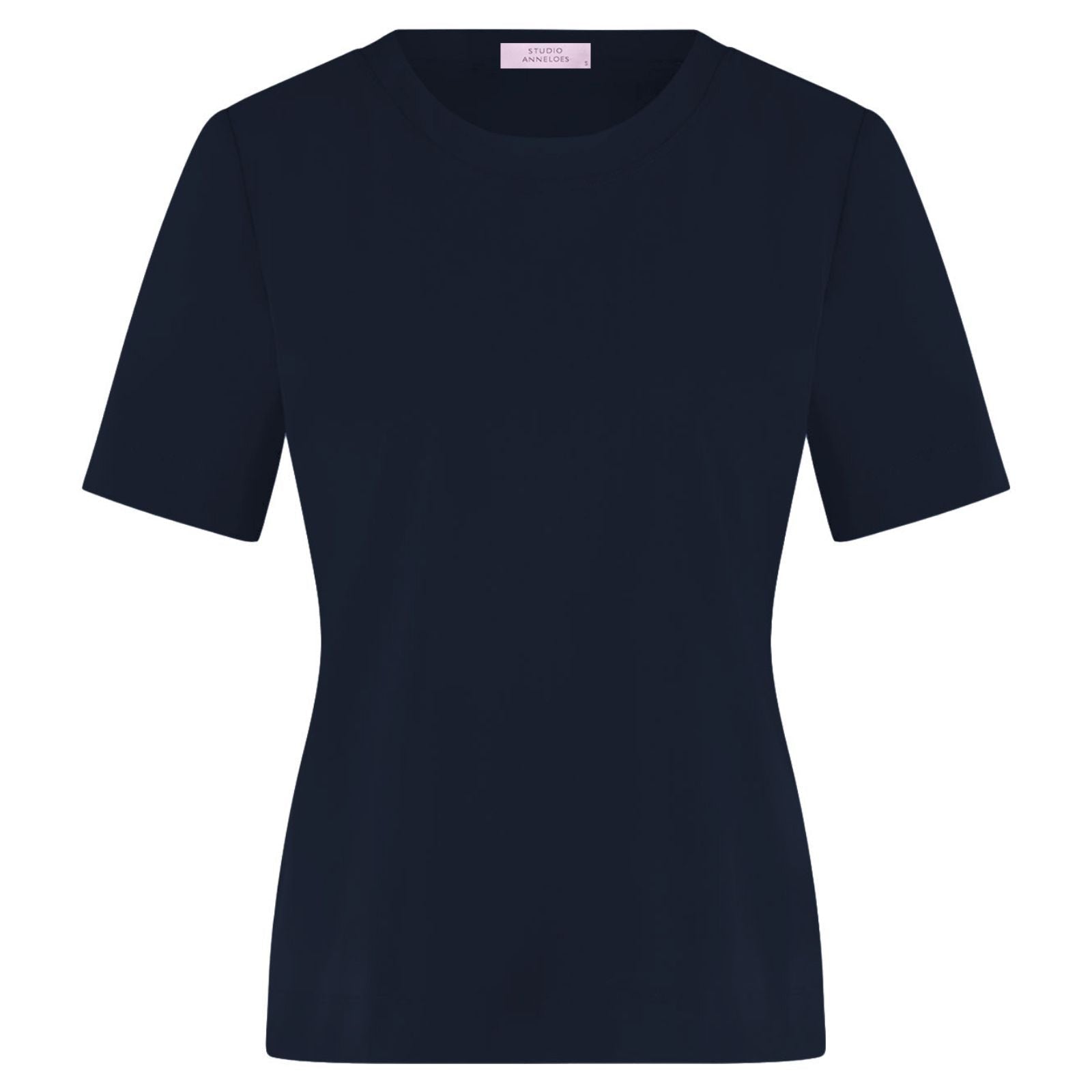 Donkerblauwe ronde hals tee Travel - Capuchon Fashion