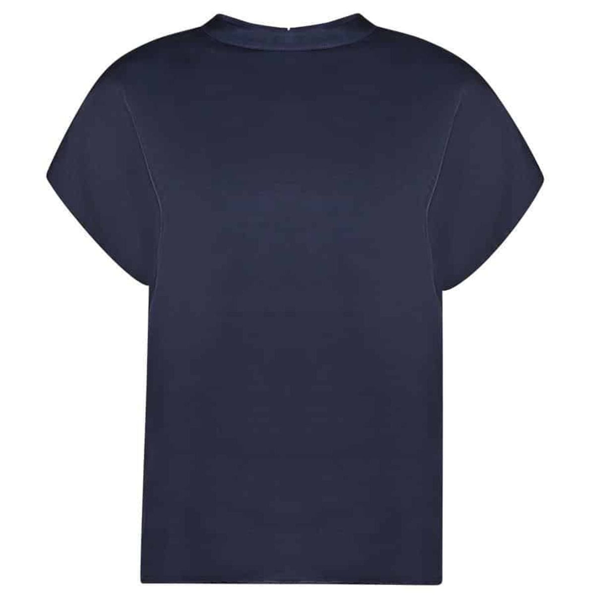 Donkerblauwe satijnen top 63943 - Capuchon Fashion