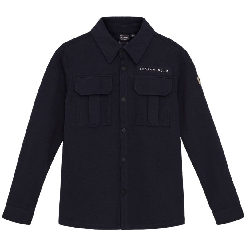 Donkerblauwe shirt jacket Twill Stretch - Capuchon Fashion