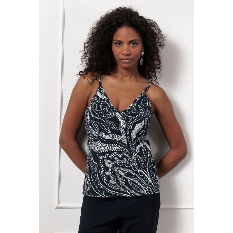 Donkerblauwe singlet Brynn summer dot - Capuchon Fashion