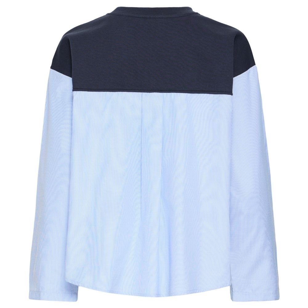 Donkerblauwe sweater met lichtblauwe blouse Palona - Capuchon Fashion