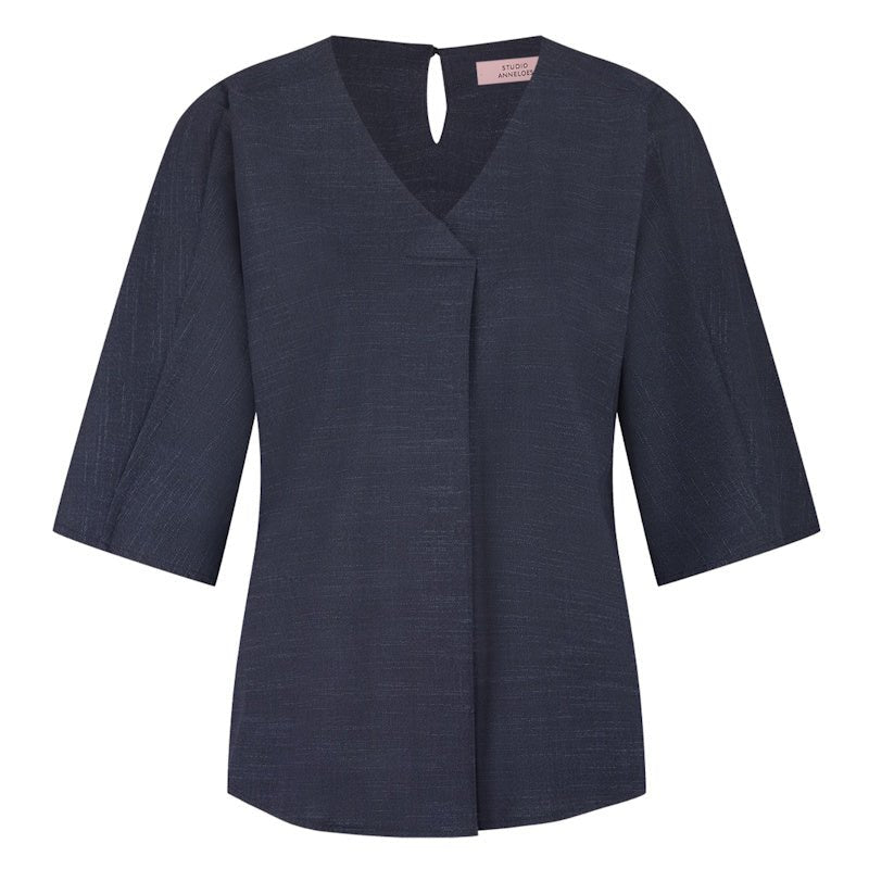 Donkerblauwe top Marly denim - Capuchon Fashion