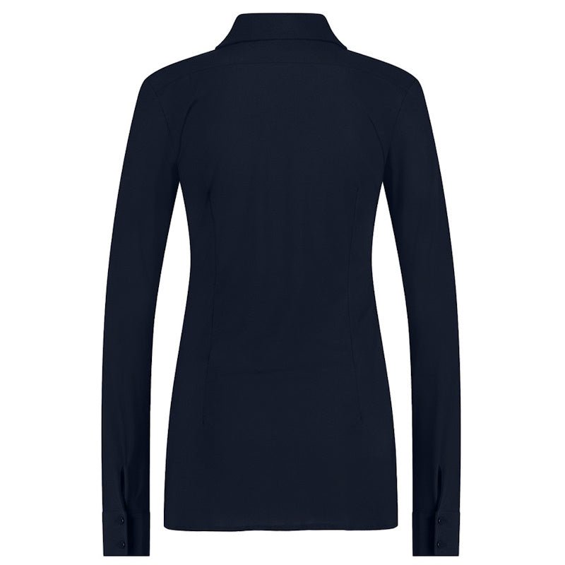 Donkerblauwe travel basis blouse Poppy - Capuchon Fashion