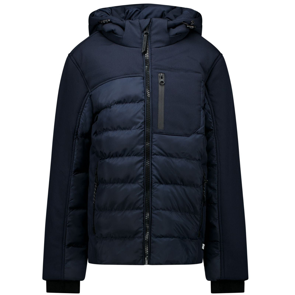 Donkerblauwe winter jacket Trison - Capuchon Fashion