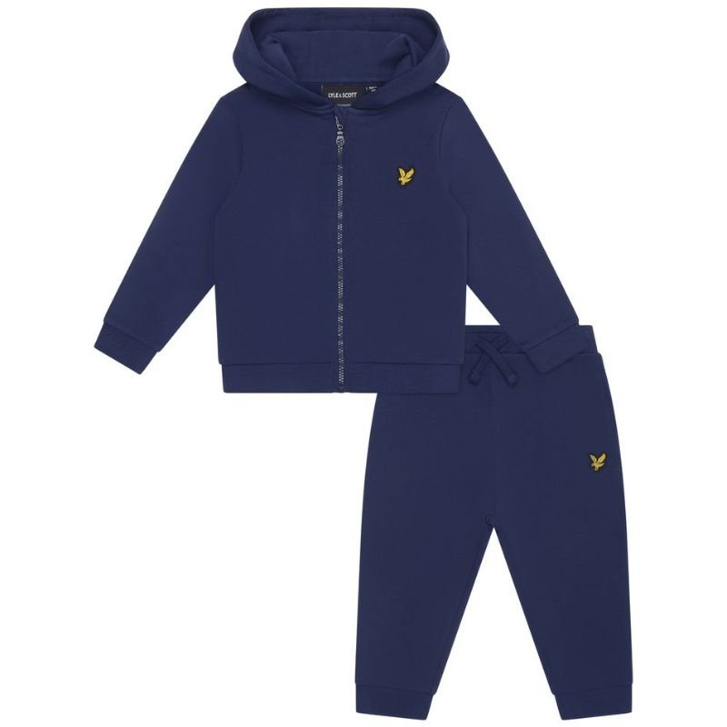 Donkerblauwe zip through hoodie & jogger set - Capuchon Fashion