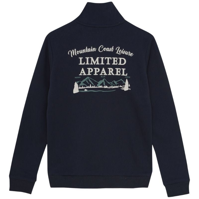 Donkerblauwe zipper Sweat Badge - Capuchon Fashion