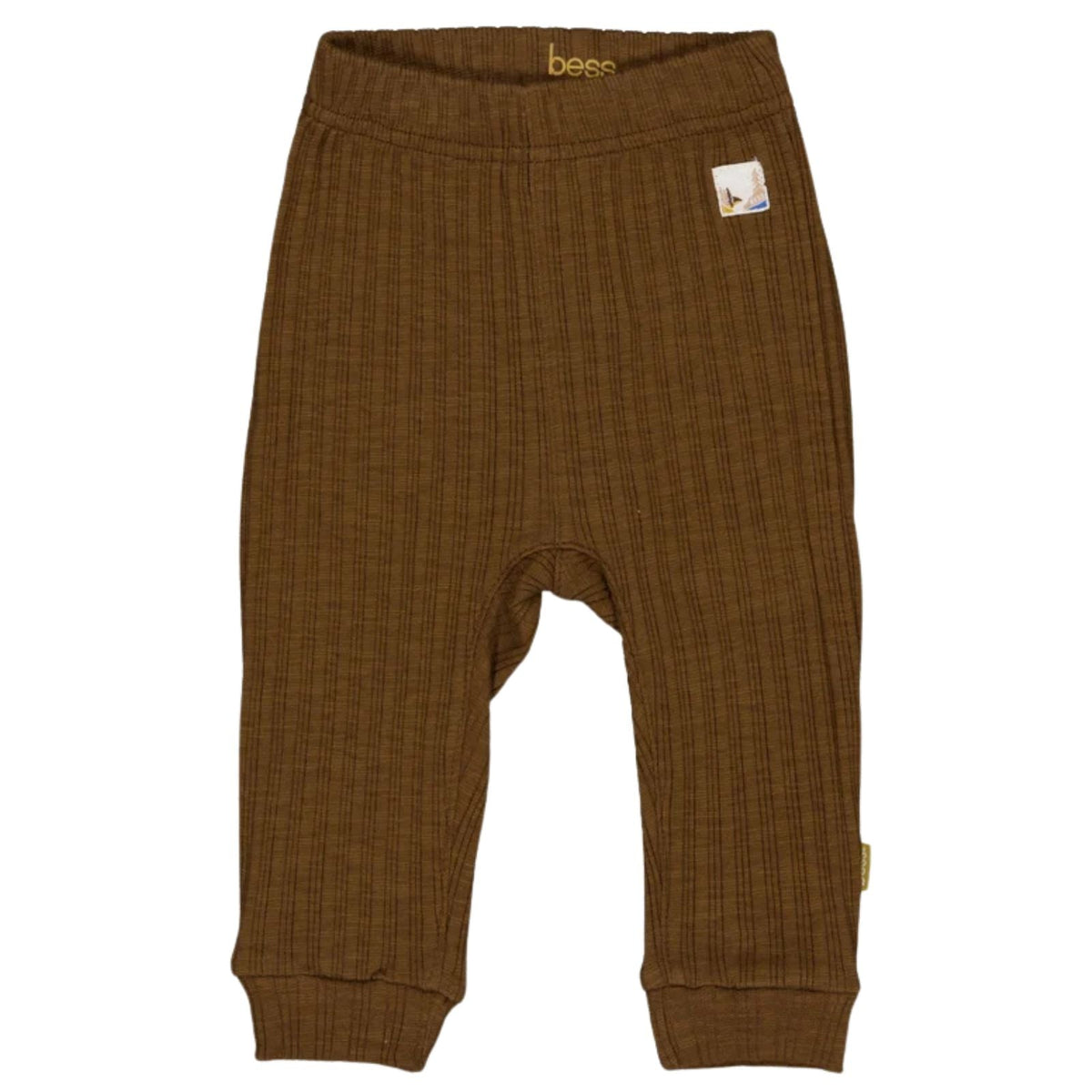 Donkerbruin effen rib broekje Aaron - Capuchon Fashion