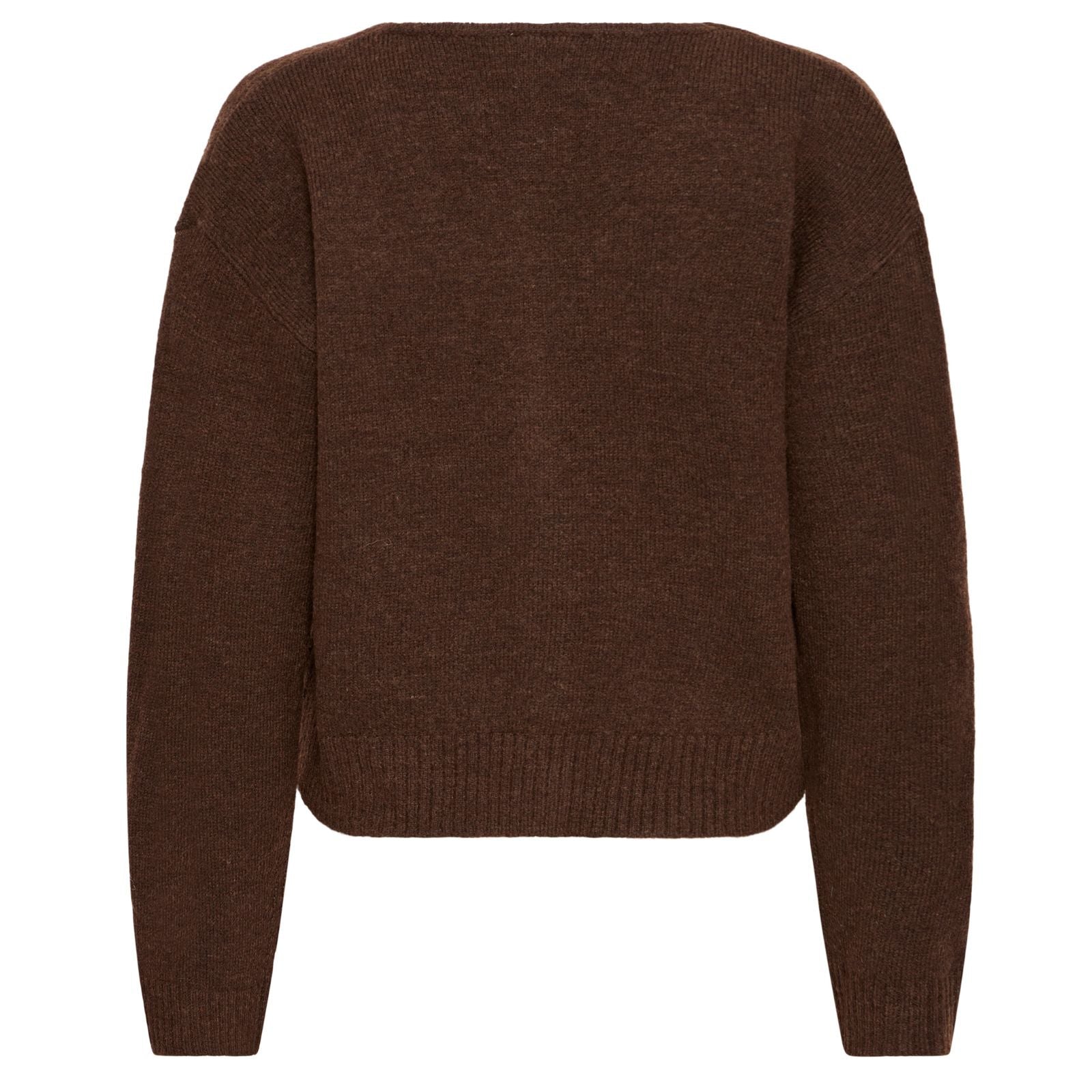 Donkerbruin gebreid vest Povoke - Capuchon Fashion