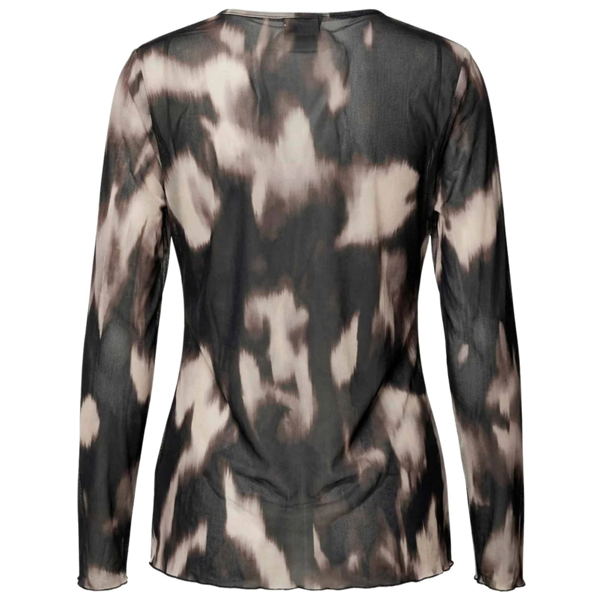 Donkerbruin geprinte mesh top Fifi - Capuchon Fashion