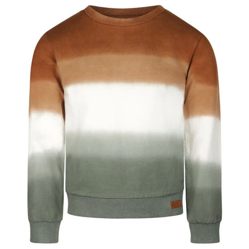 Donkerbruin geprinte sweater O56889 - Capuchon Fashion