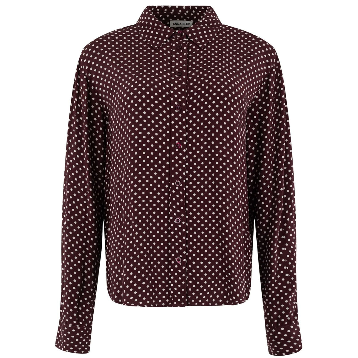 Donkerbruin met beige gestipte blouse Lilo - Capuchon Fashion