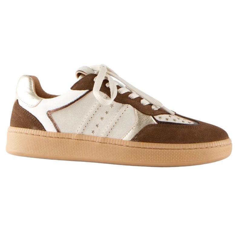 Donkerbruin met offwhite sneaker Mirabel - Capuchon Fashion