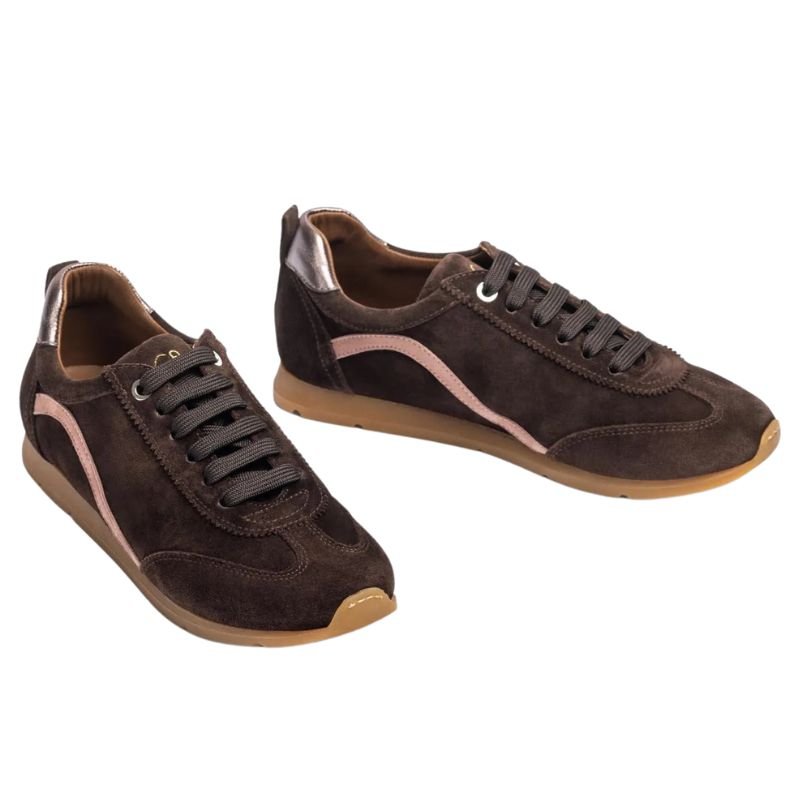 Donkerbruin met roze sneaker Dalai - Capuchon Fashion