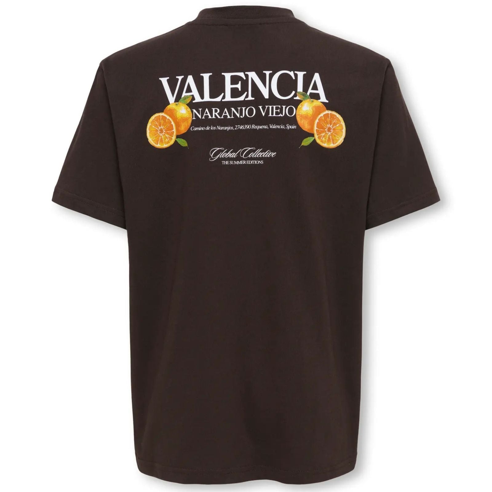 Donkerbruin met Valencia relaxed fit t-shirt Tasty - Capuchon Fashion