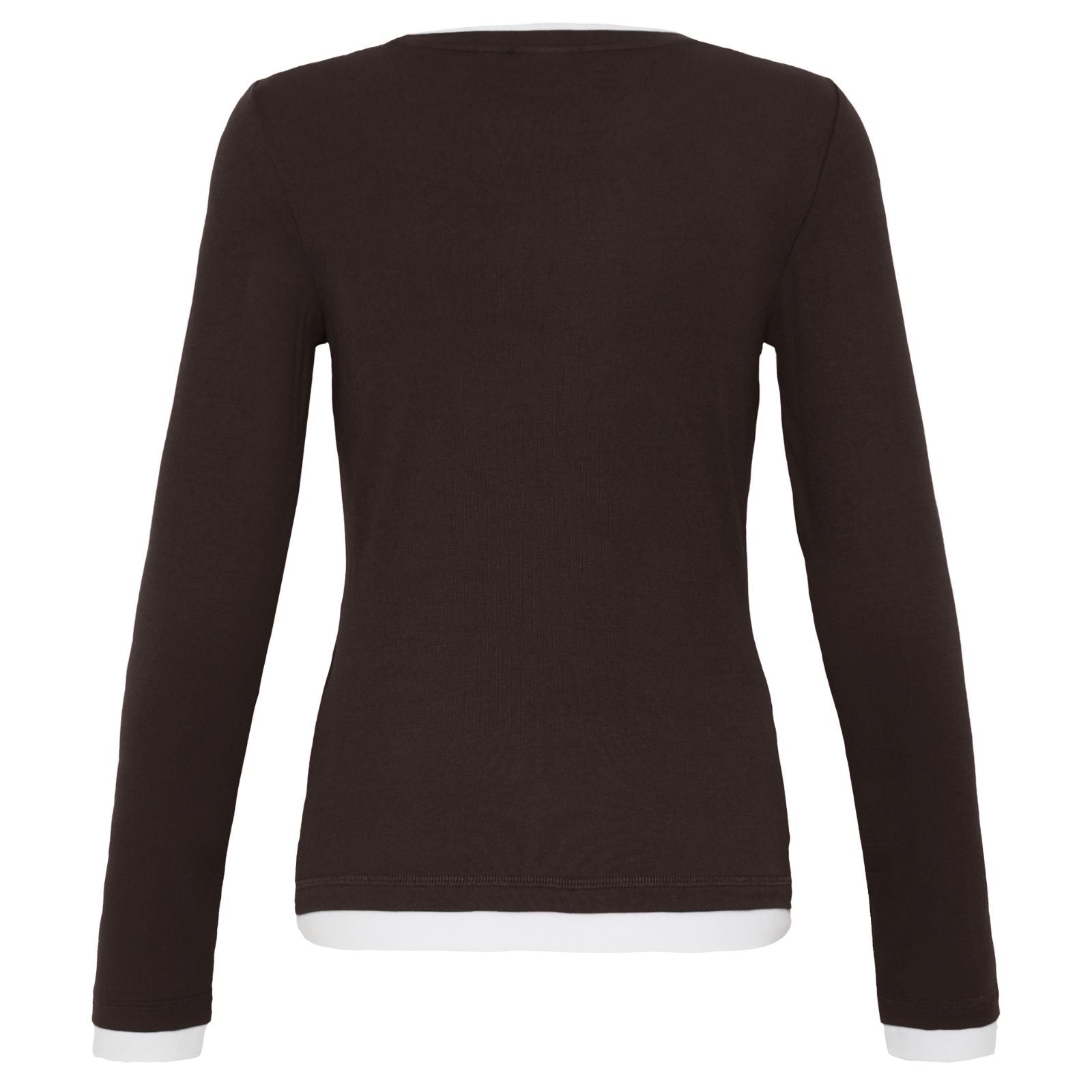 Donkerbruin met witte longsleeve Nellaya - Capuchon Fashion