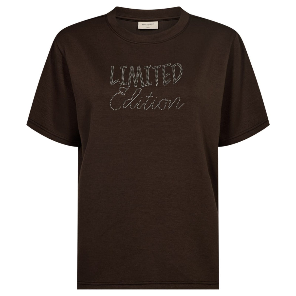 Donkerbruin rhinestones t-shirt Malak - Capuchon Fashion