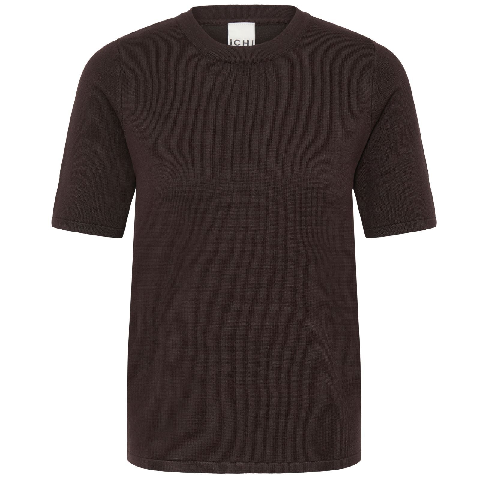 Donkerbruine basic knitted top Luls - Capuchon Fashion