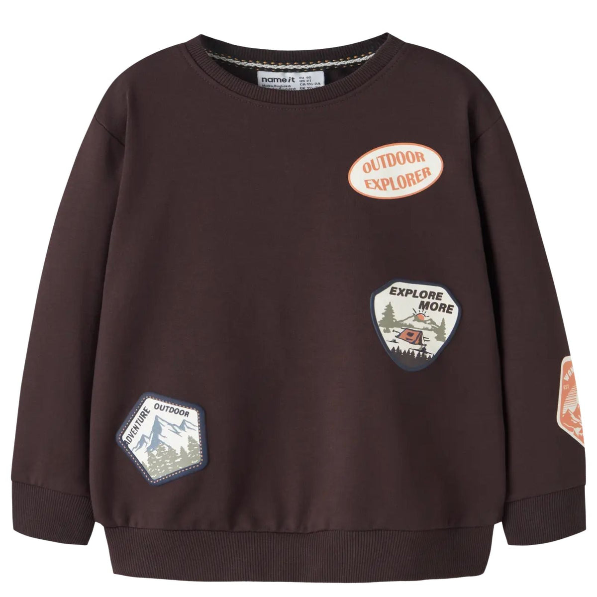 Donkerbruine brushed sweater Mole - Capuchon Fashion