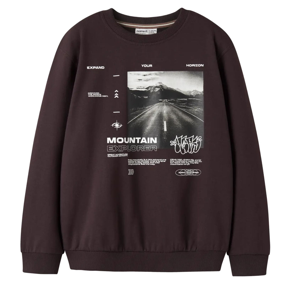 Donkerbruine brushed sweater Obuster - Capuchon Fashion