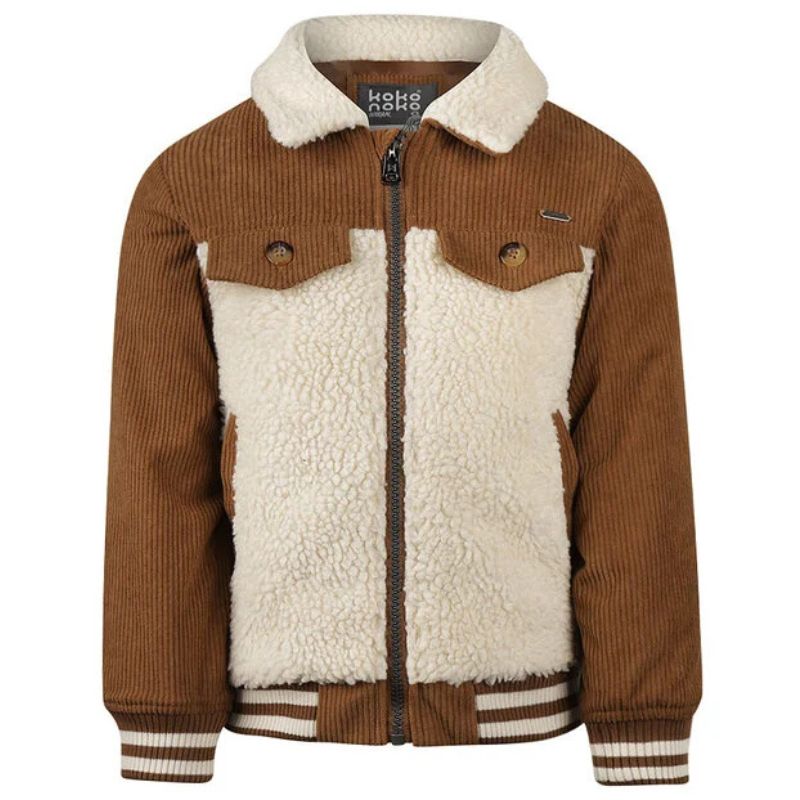 Donkerbruine corduroy jacket O56898 - Capuchon Fashion