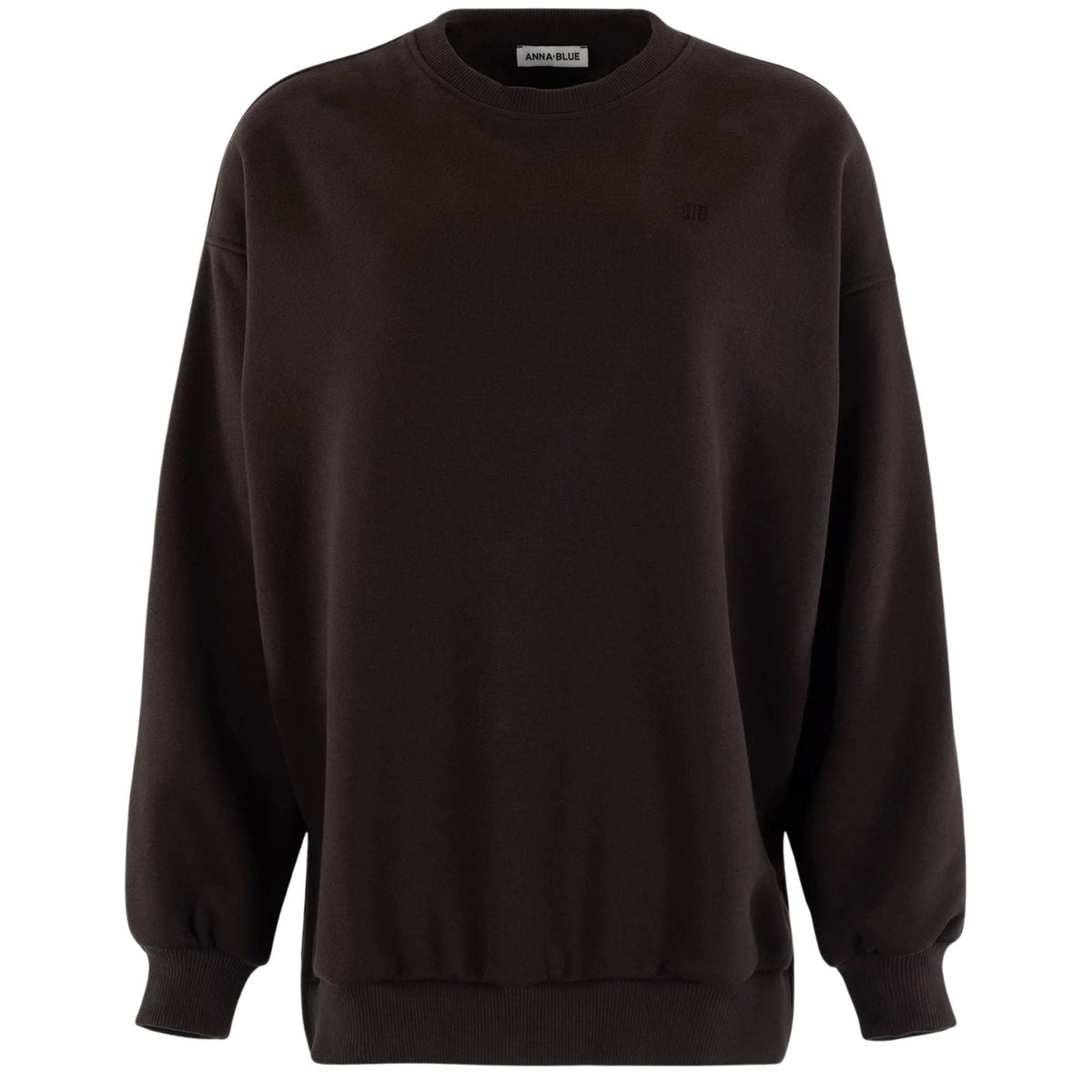 Donkerbruine crewneck sweater Crew Big Logo - Capuchon Fashion