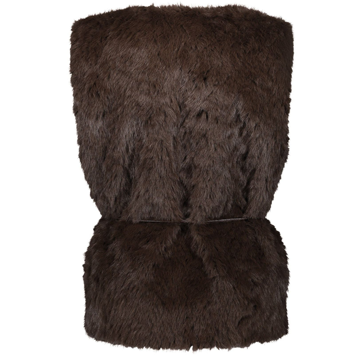 Donkerbruine faux fur gilet 65536 - Capuchon Fashion