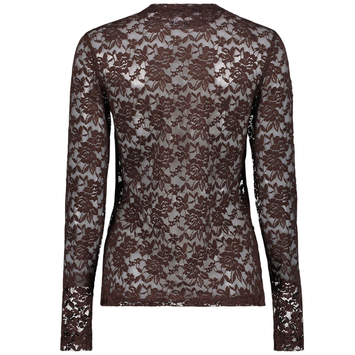 Donkerbruine kanten lace top 62581 - Capuchon Fashion