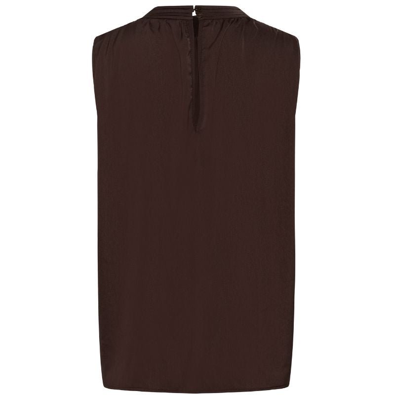 Donkerbruine mouwloze top Aileen - Capuchon Fashion