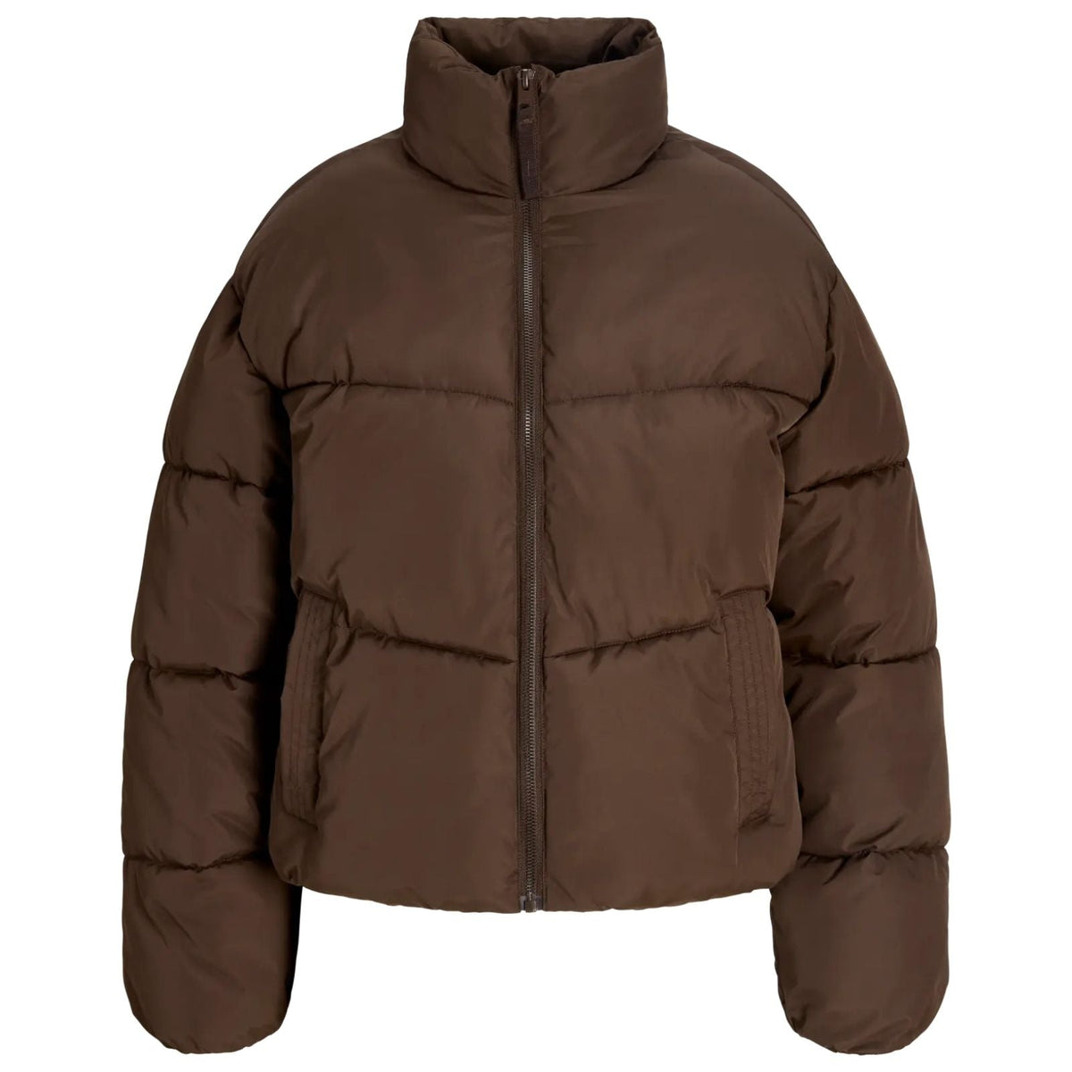 Donkerbruine puffer jacket Maeve - Capuchon Fashion