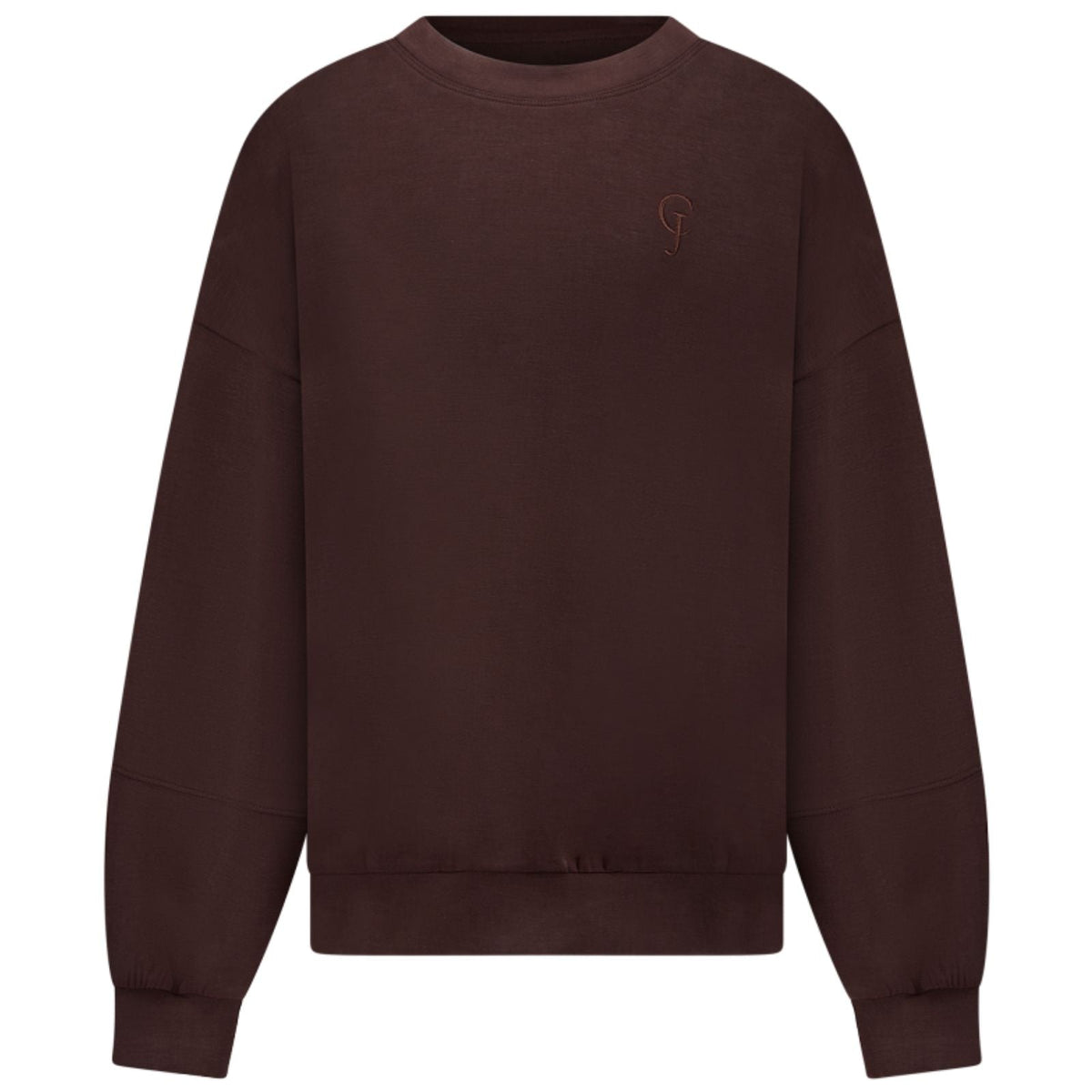 Donkerbruine ronde hals sweater Remi - Capuchon Fashion